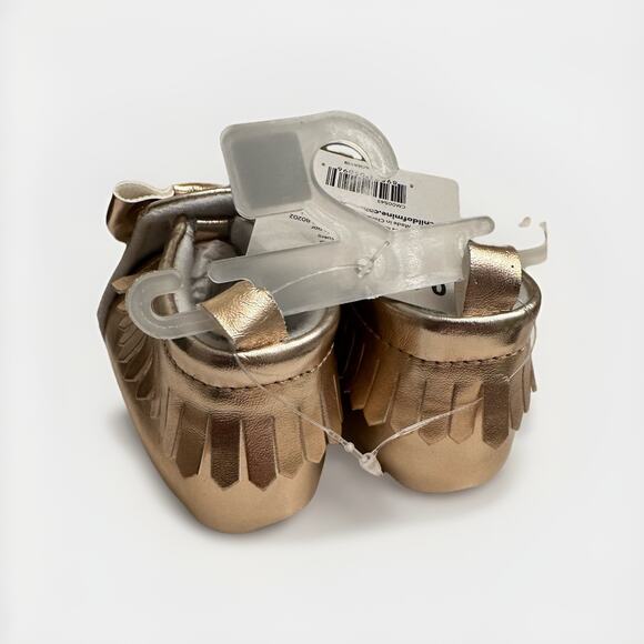 Child Of Mine Carters Baby Shoes Gold Moccasin Slip On 0-3 Months - Picture 3 of 4